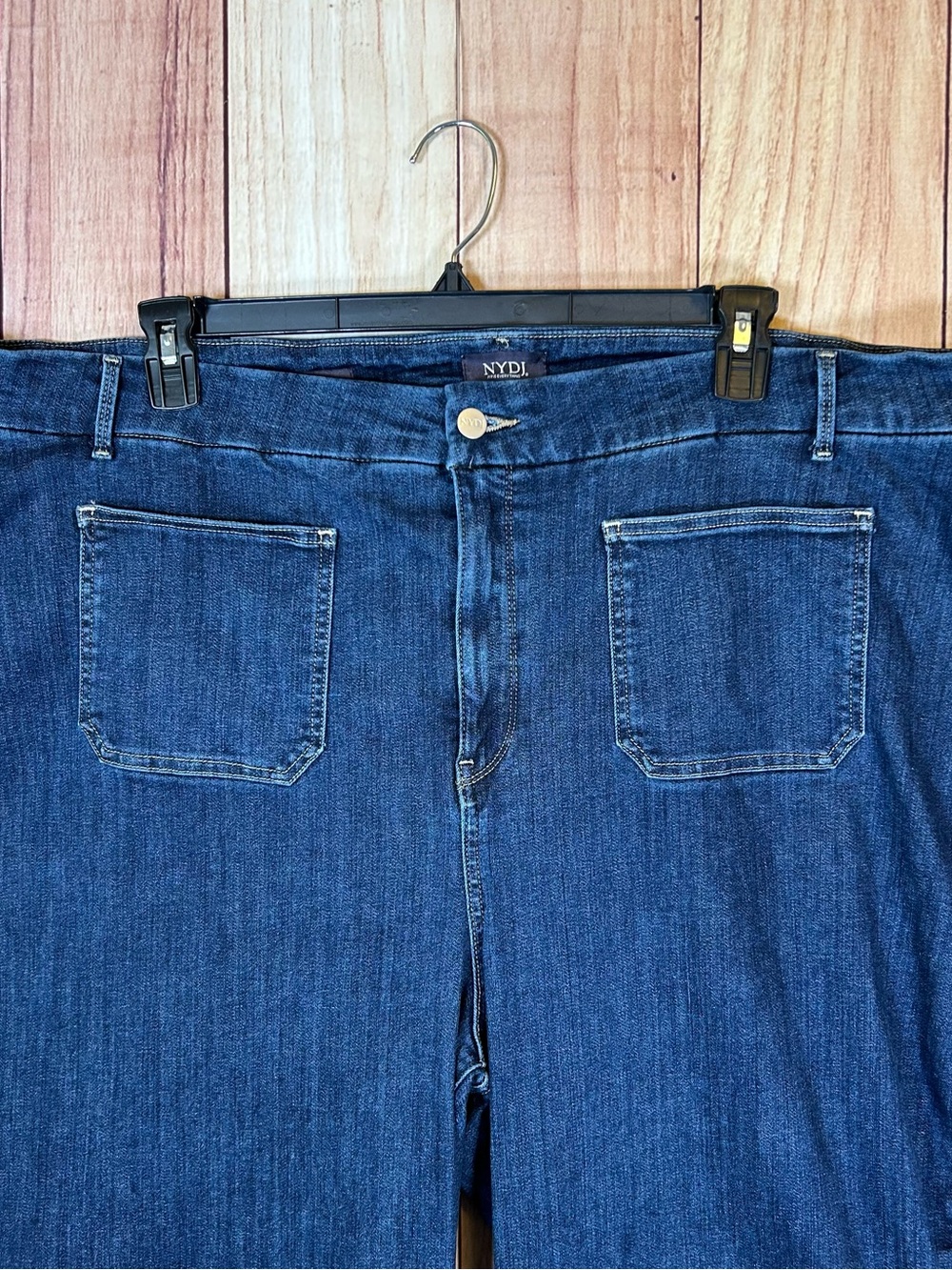 NYDJ Not Your Daughters Capri Jeans Sz 26W 4XL blue Wide Leg Lift Tuck $100 - Picture 3 of 16
